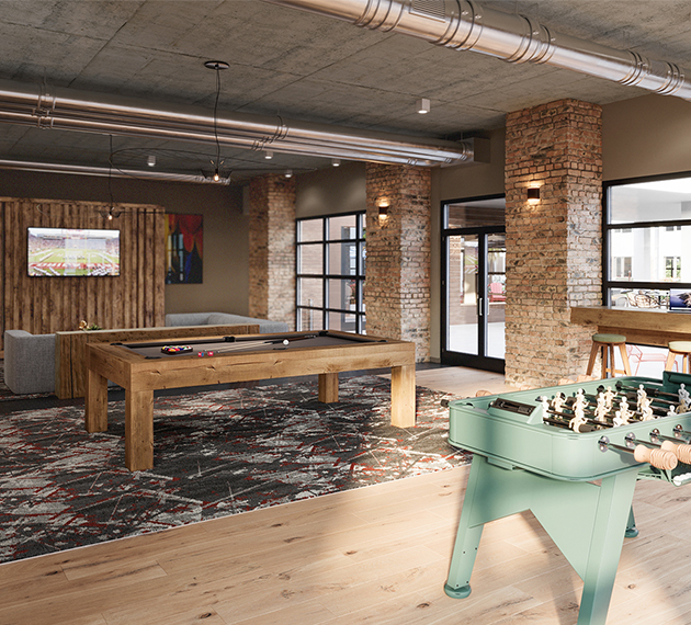 Resident clubhouse featuring a pool table